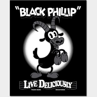 Black Phillip - Live Deliciously - Vintage Cartoon Goat Posters and Art